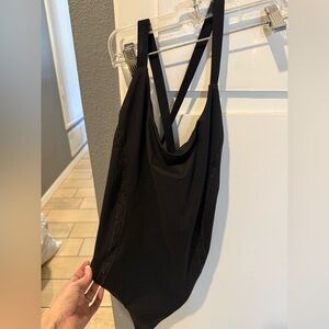Victorias Secret Black Strappy Bodysuit